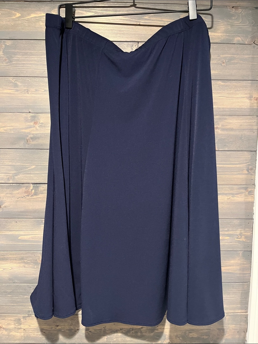 Susan Graver Dark Navy Midi Skirt